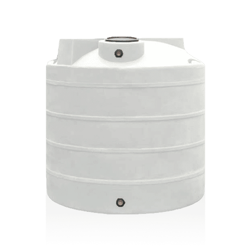 A Vertical Storage Tanks | 2000 - 2500 Gallons white tank on a black background.